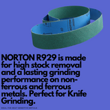 50x1830mm 2"x72" NORTON R929 Ceramic Knife Grinding Sanding Belts - 36-120 Grit (Pack of 6)