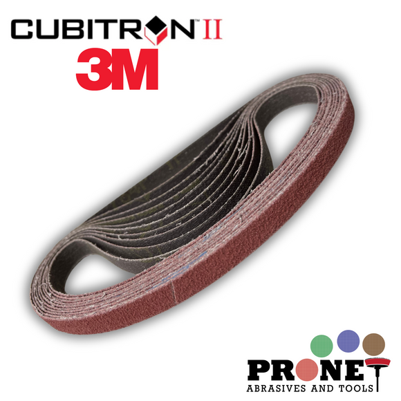 13 x 451mm 3M Cubitron II 784F File Sanding Belts - Packs of 10 (36+ Grit-80+ Grit)