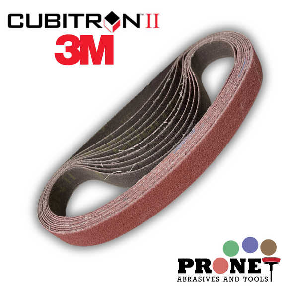 20 x 520mm 3M Cubitron II 784F File Sanding Belts - Packs of 10 (36+ Grit-80+ Grit)