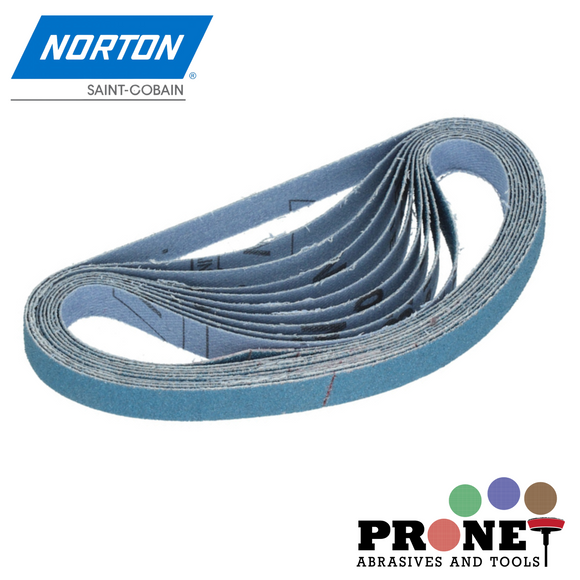 10 x 330mm NORTON R822 Premium Zirconia File Sanding Belts